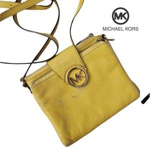 Michael Kors Yellow Leather Crossbody Bag